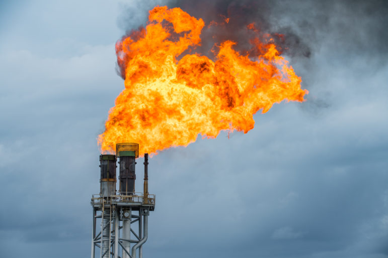 Natural gas flaring towers
