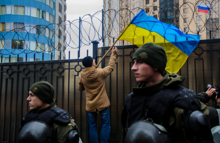Ukrainians protest Russian aggression
