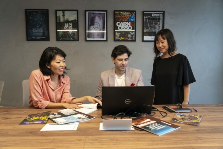 Marcel Gomes and colleagues at the Reporter Brasil office (Photo: Goldman Environmental Prize)