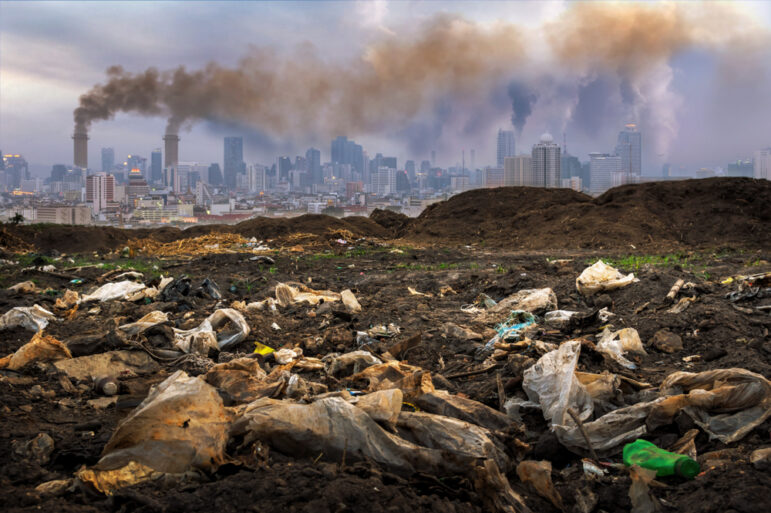 Toxic Waste Pollution Factory Bank